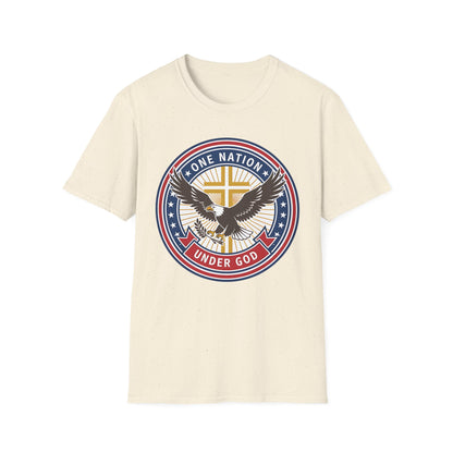 One Nation Under God Christian Patriotic Eagle Cross T-Shirt