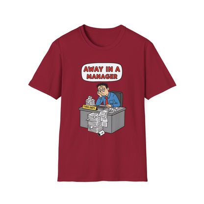 Away in a Manager Typo Dept Funny Office Humor Christmas T-Shirt