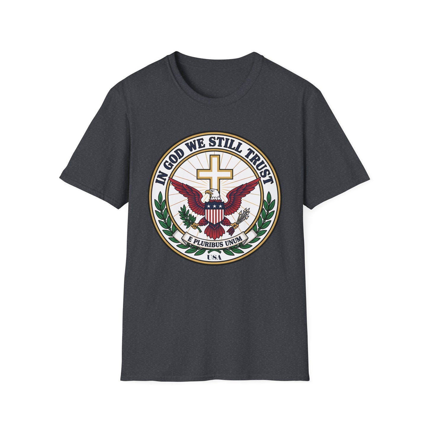 In God We Still Trust — Christian Eagle Cross Patriotic T-Shirt