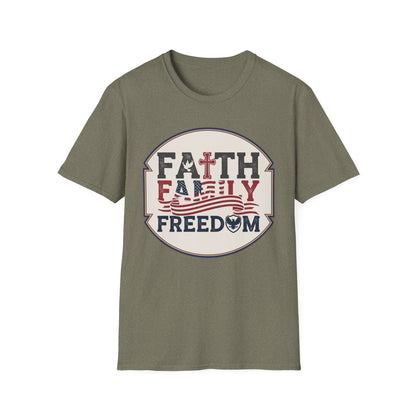 Faith Family Freedom T-Shirt — Patriotic Christian Tee