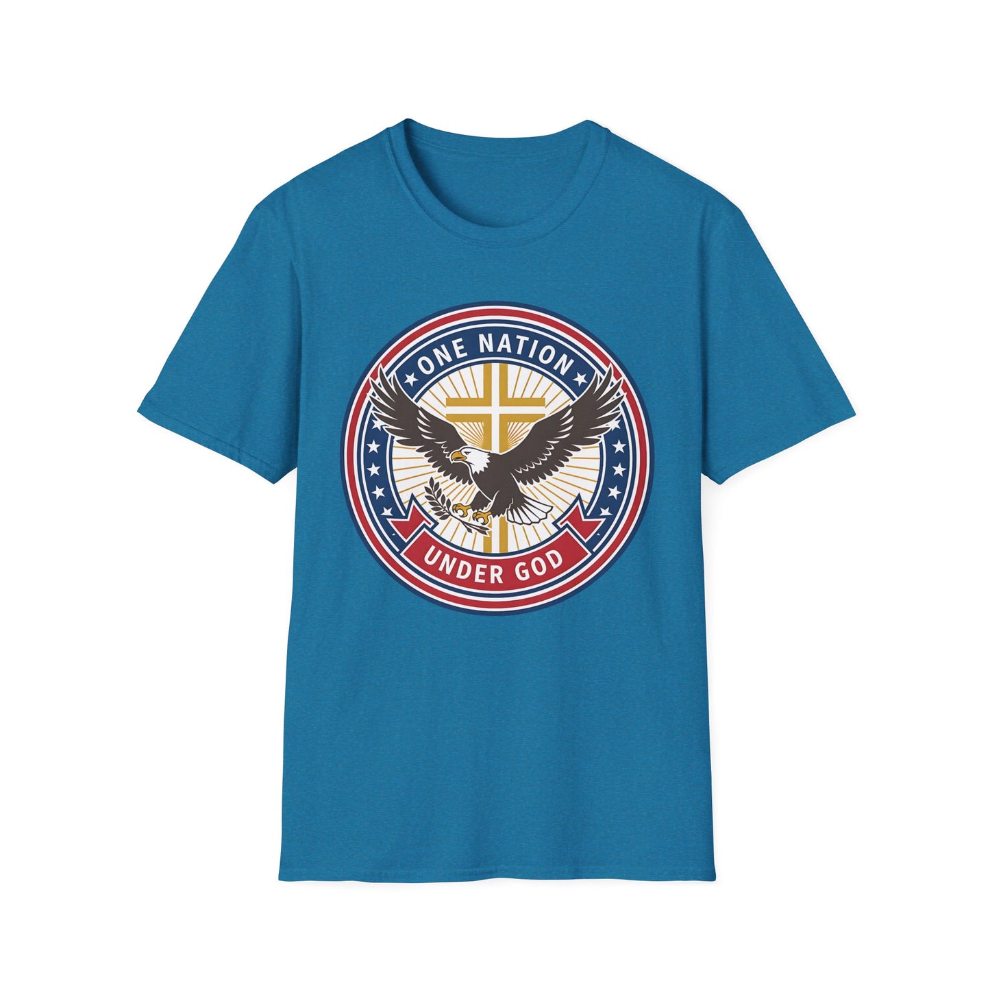 One Nation Under God Christian Patriotic Eagle Cross T-Shirt
