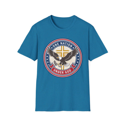 One Nation Under God Christian Patriotic Eagle Cross T-Shirt