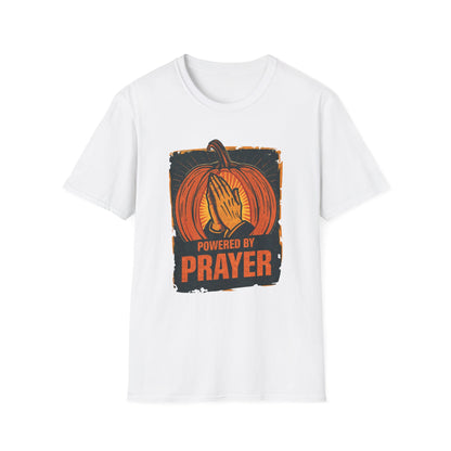 Powered by Prayer Pumpkin Unisex Graphic T-Shirt