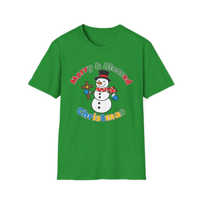 Merry and Blessed Christmas Snowman T-Shirt