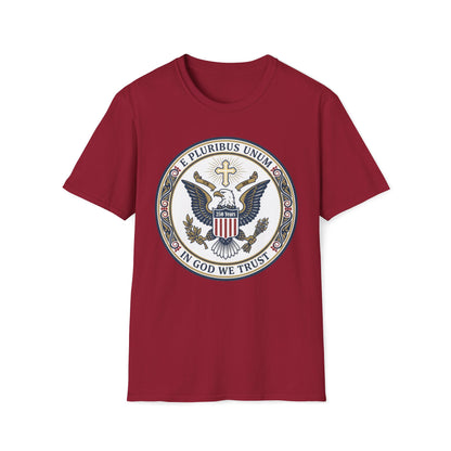 A175V2 - USA 250 Years • Patriotic Presidential Seal T-Shirt • E Pluribus Unum • In God We Trust