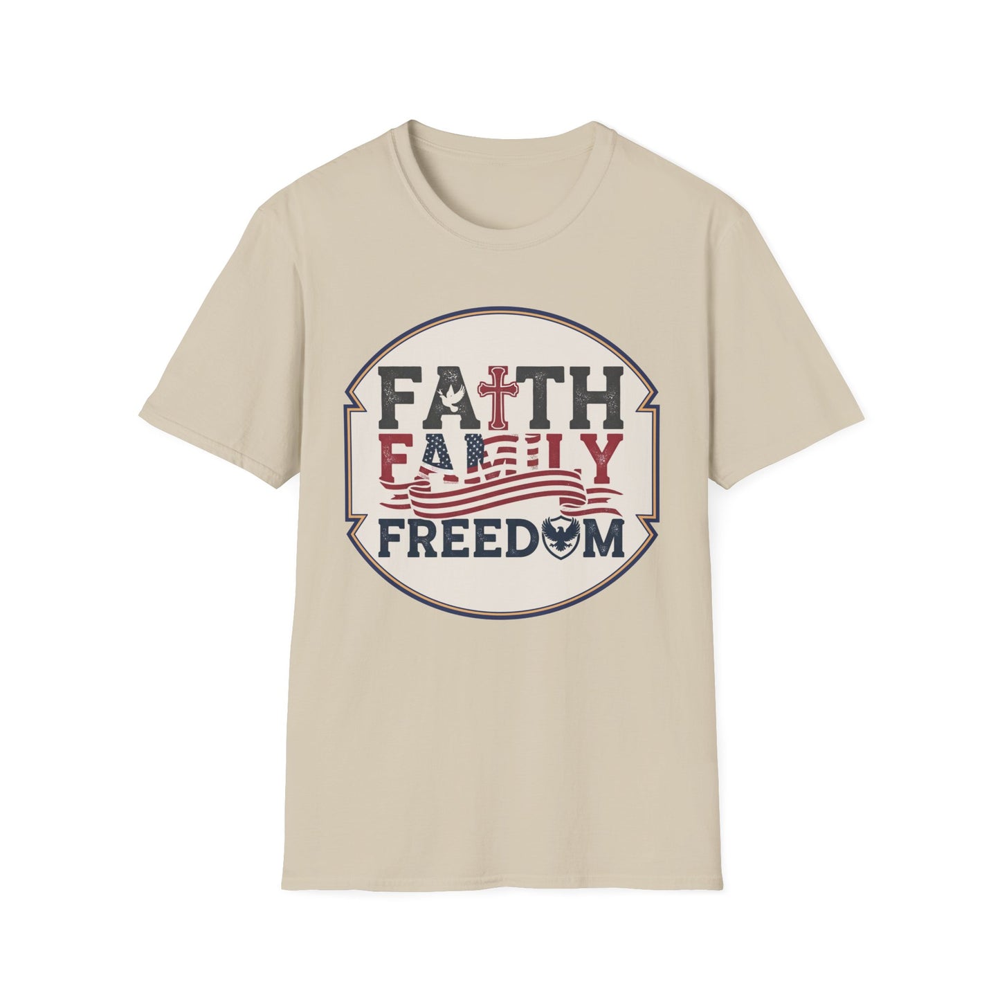 Faith Family Freedom T-Shirt — Patriotic Christian Tee