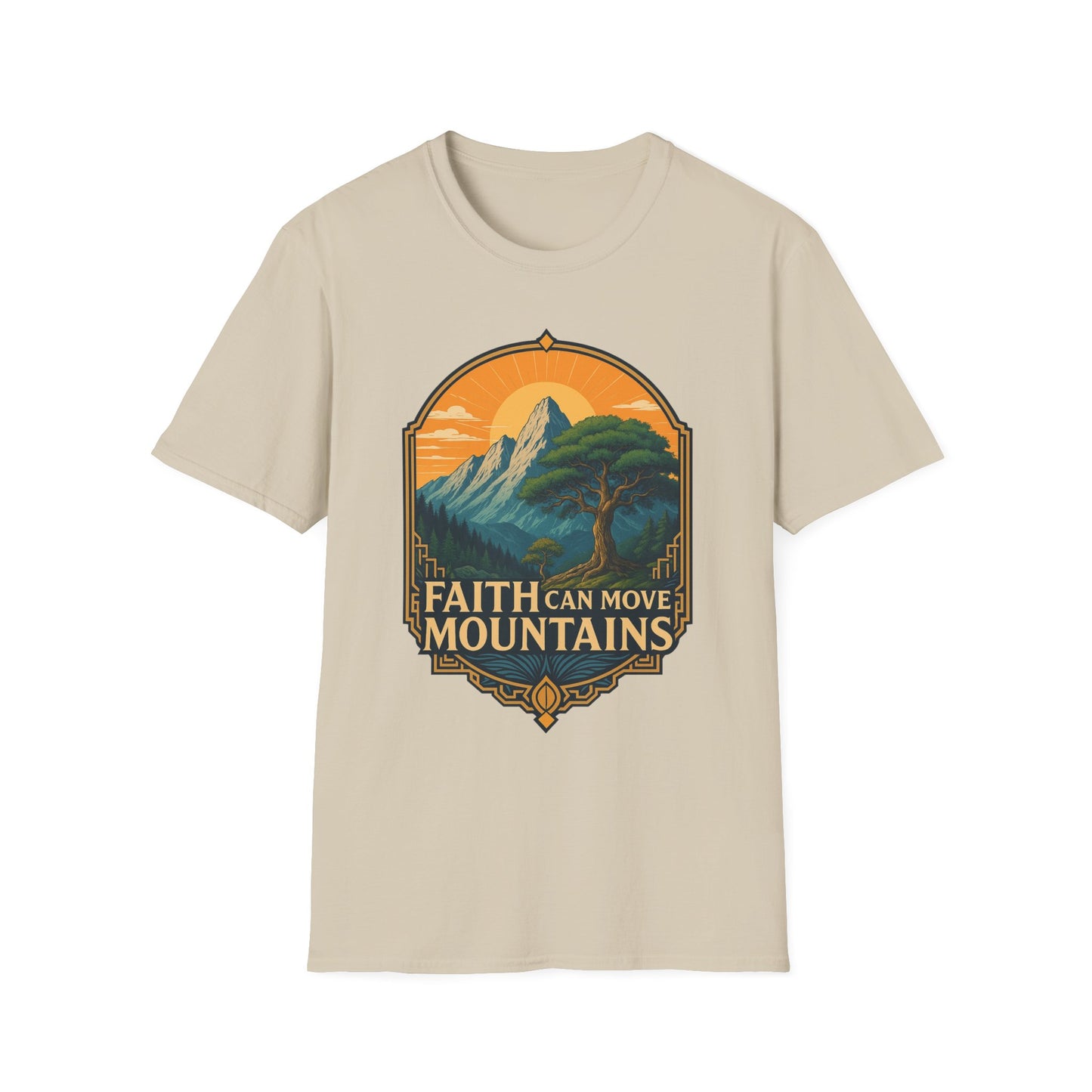 A035 - Faith Can Move Mountains Inspirational Christian Tee