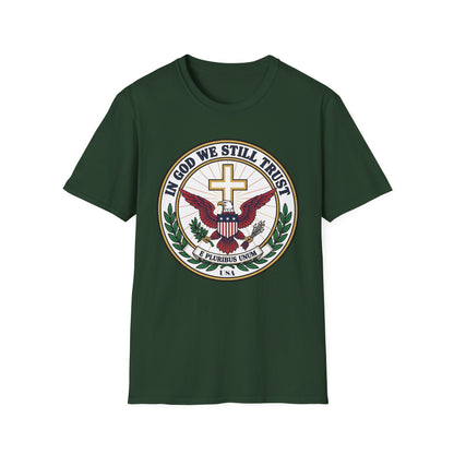 In God We Still Trust — Christian Eagle Cross Patriotic T-Shirt