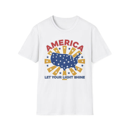 America Let Your Light Shine Patriotic USA T-Shirt