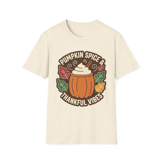 A052 - Pumpkin Spice & Thankful Vibes Autumn Fashion T-Shirt