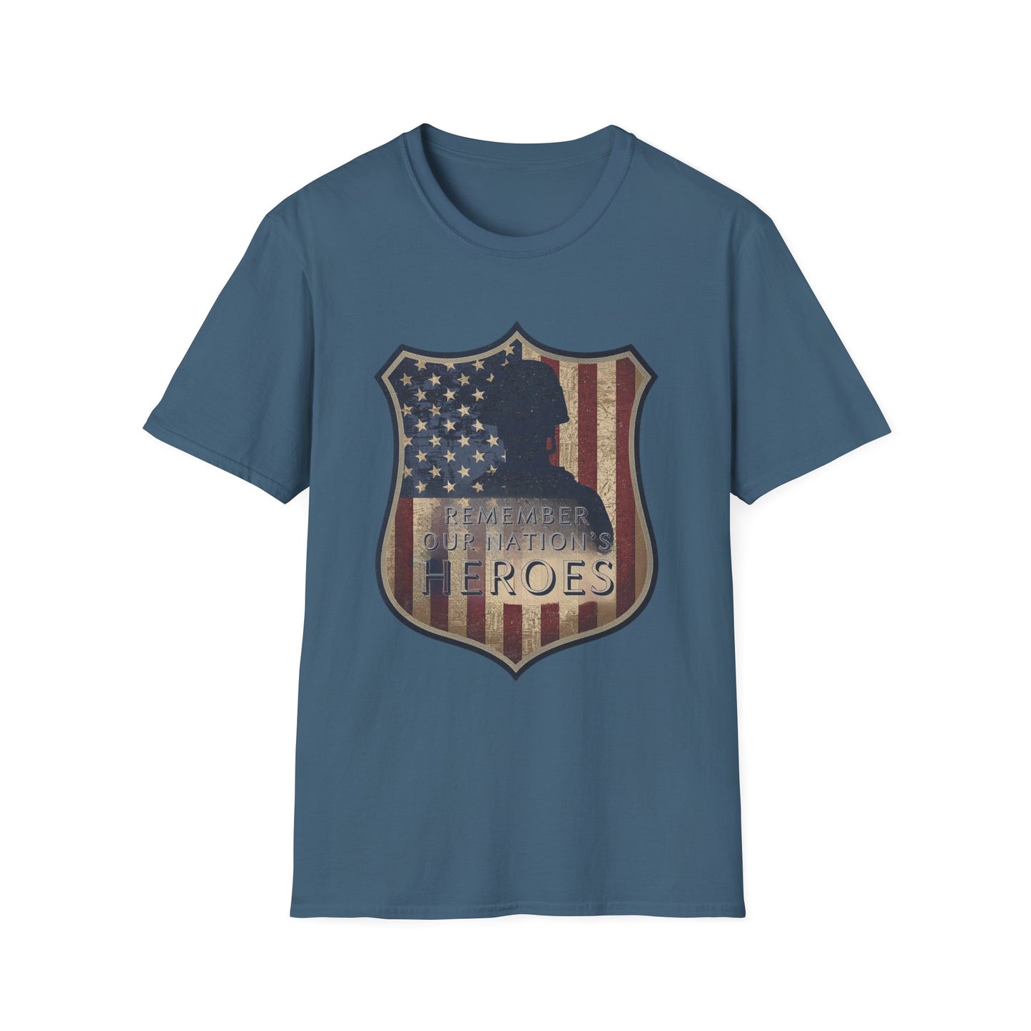 A046 - Remember Our Nation's Heroes Unisex Softstyle Patriotic T-Shirt