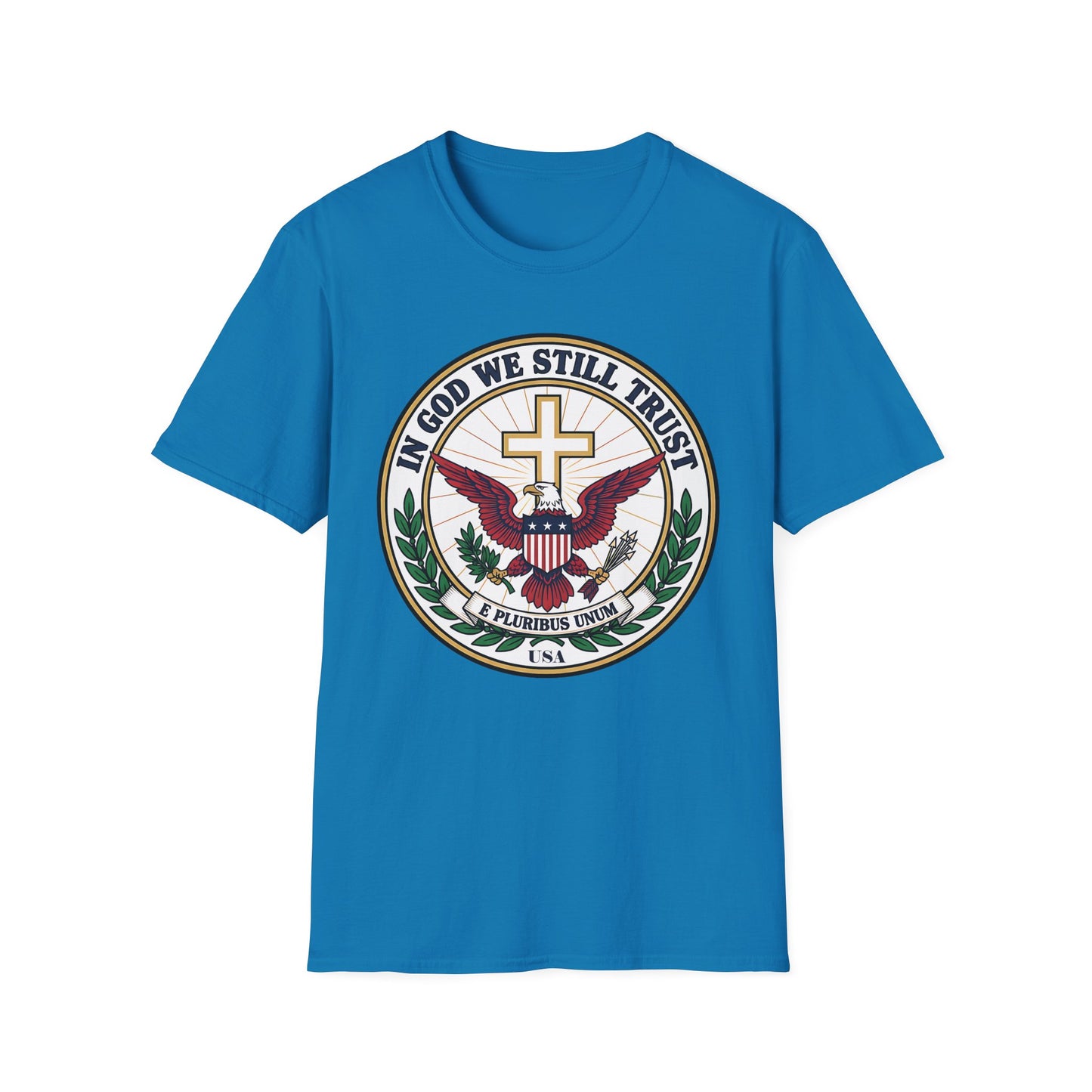 In God We Still Trust — Christian Eagle Cross Patriotic T-Shirt