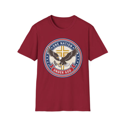 One Nation Under God Christian Patriotic Eagle Cross T-Shirt