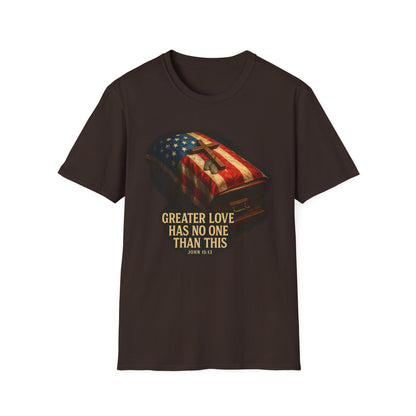 Memorial Day Veterans Day Tribute T-Shirt, Greater Love Has No One Than This