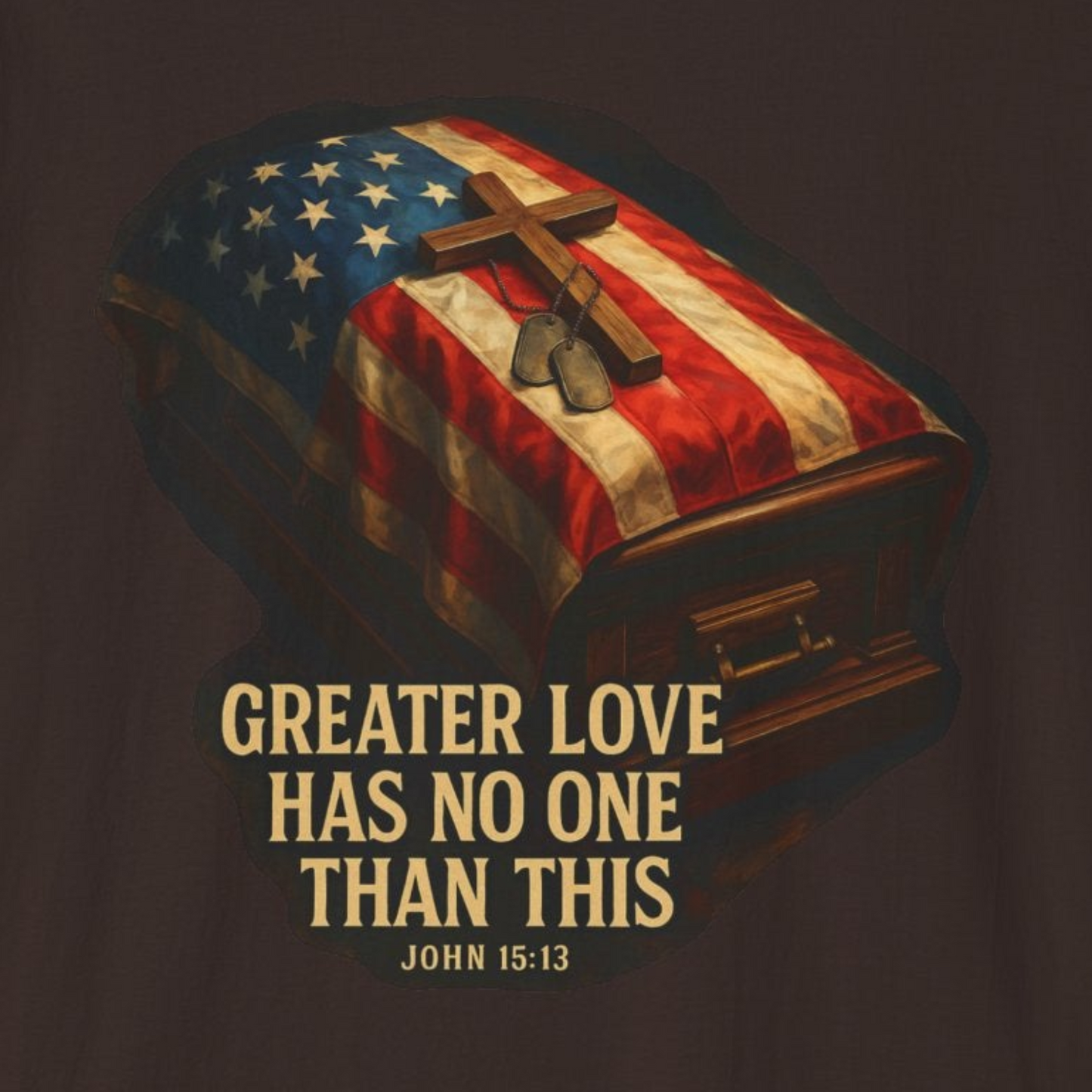 A038 - Memorial Day Veterans Day Tribute T-Shirt, Greater Love Has No One Than This