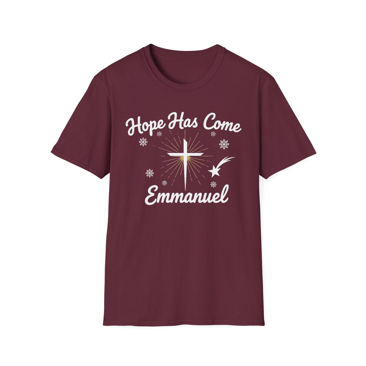 A067 - Hope Has Come Emmanuel Christian Christmas T-Shirt