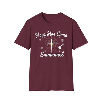 A067 - Hope Has Come Emmanuel Christian Christmas T-Shirt