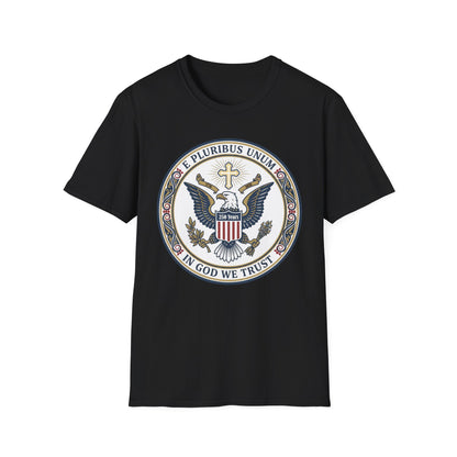 USA 250 Years • Patriotic Presidential Seal T-Shirt • E Pluribus Unum • In God We Trust