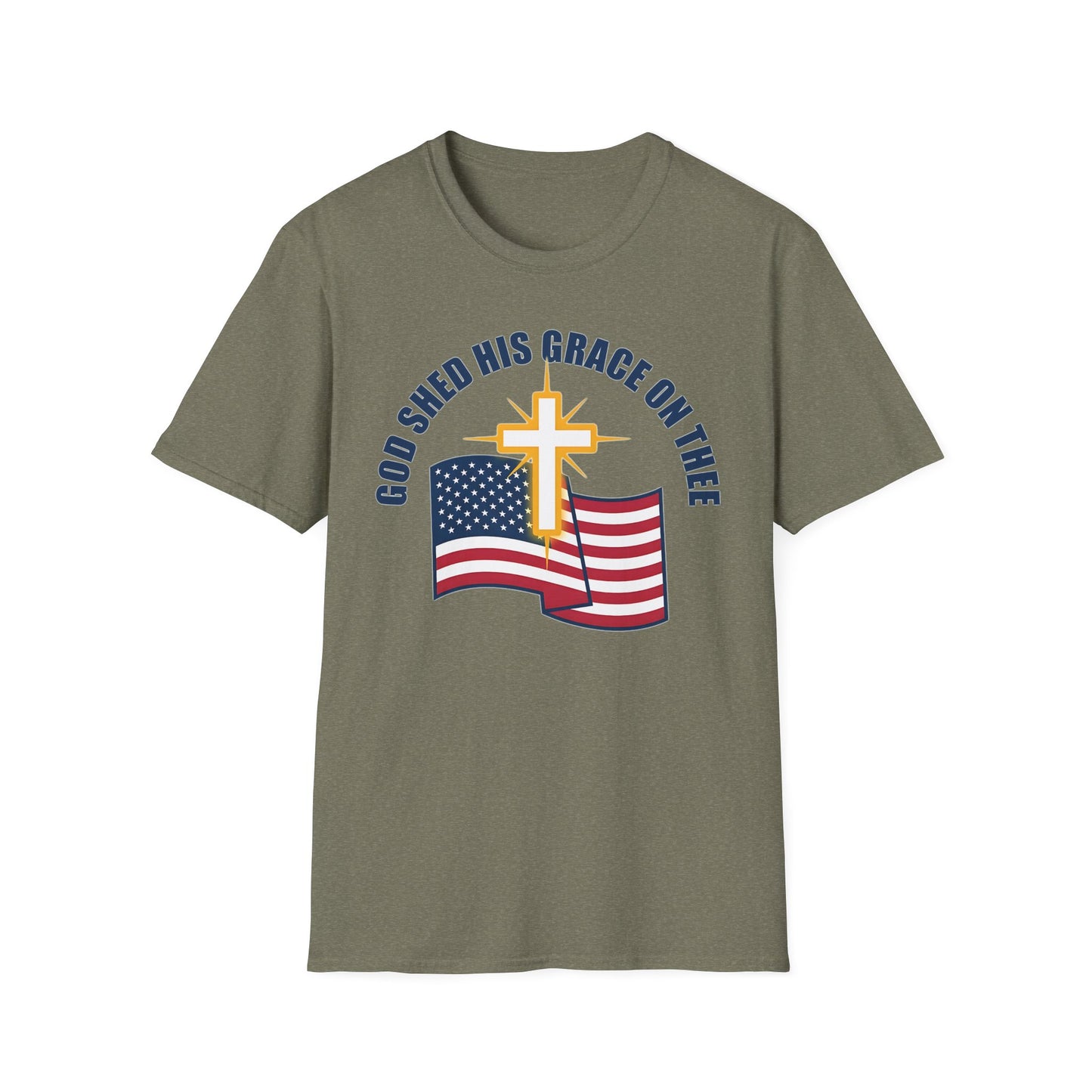 God Shed His Grace on Thee Christian Patriotic T-Shirt