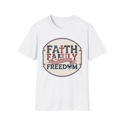 Faith Family Freedom T-Shirt — Patriotic Christian Tee