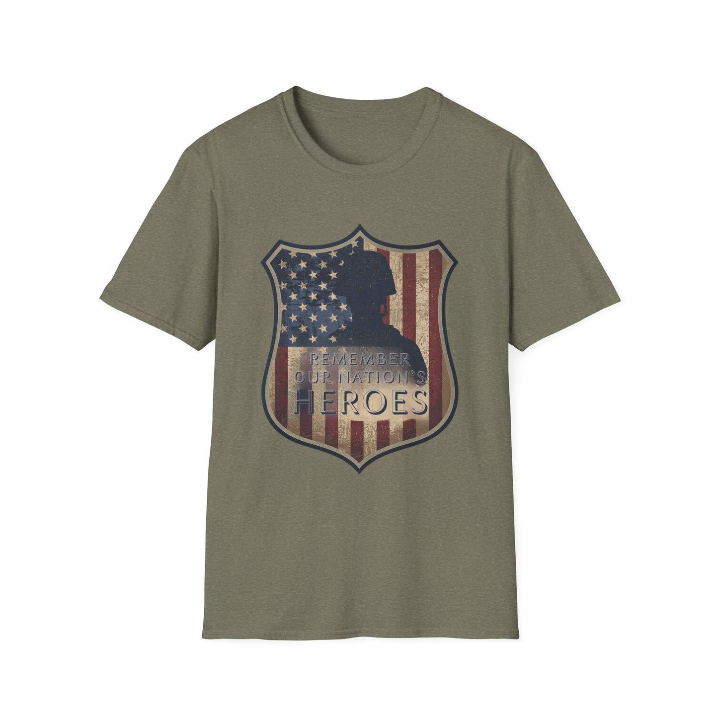 A046 - Remember Our Nation's Heroes Unisex Softstyle Patriotic T-Shirt
