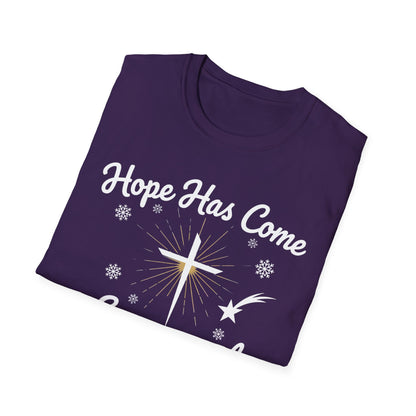A067 - Hope Has Come Emmanuel Christian Christmas T-Shirt