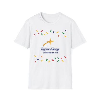 Rejoice Always Inspirational Christian Bible Verse T-Shirt